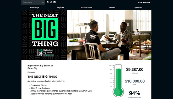 Qgiv's silent auction and mobile bidding platform.