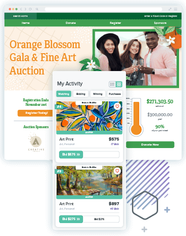 Qgiv's silent auction and mobile bidding platform.