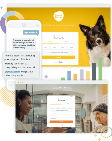 Qgiv's donation forms and text fundraising tools.