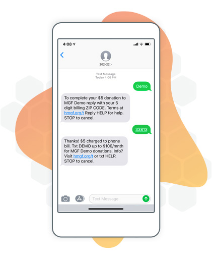 Qgiv's text-to-give demo graphic