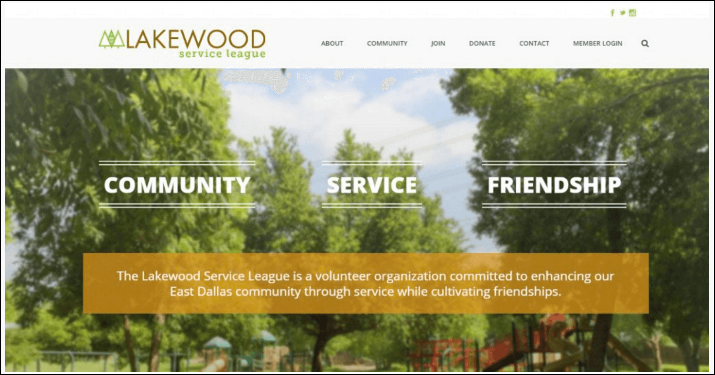 Lakewood has employed an effective nonprofit website design.