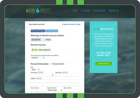 This custom donation page is embedded and branded to the Water Project. This page is powered by Qgiv's online fundraising software, which allows nonprofits to create effective, attention-grabbing donation forms like this one!