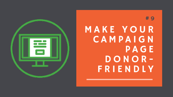 Make your donation campaign page donor-friendly