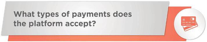 What types of payments does the online fundraising platform accept?