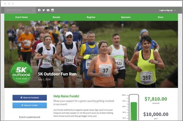 With Qgiv, nonprofits can manage events as part of a peer-to-peer campaign.