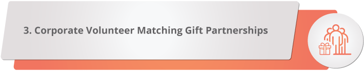 Corporations donate matching gift funds in relation to employee volunteer hours.