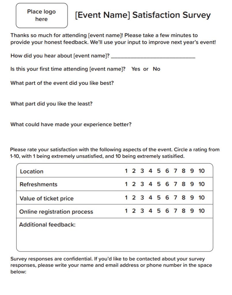 Post-Event Survey Tips and Template - Qgiv Success Center Within Post Event Evaluation Report Template