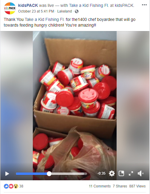 screenshot of kidspack livesteam on social media