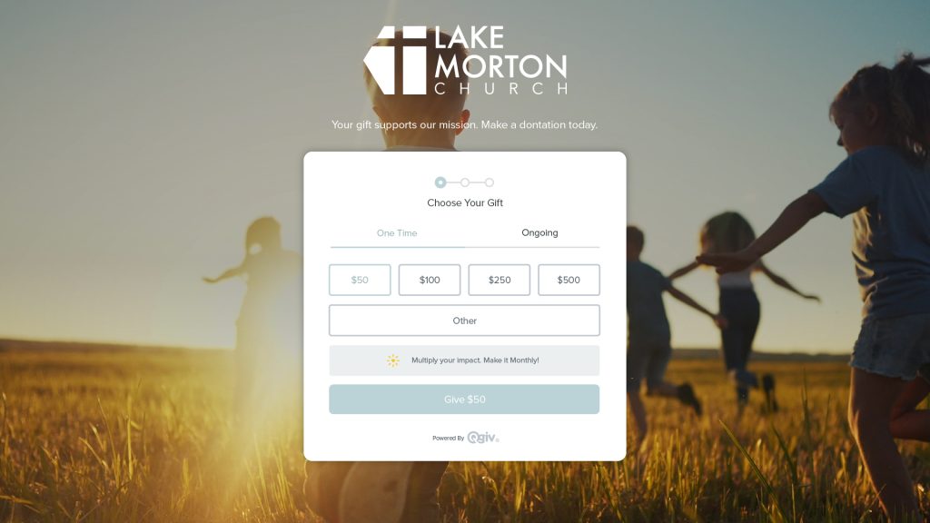 Lake Morton church giving screenshot