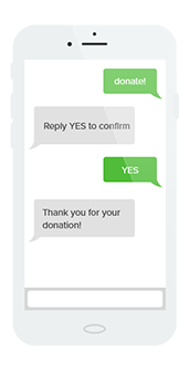 Mobile giving through texts is easier than ever with Qgiv's easy process.