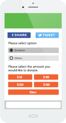 Make giving on a mobile device easy with a mobile-optimized donation page.