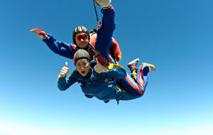 Skydiving is a thrilling auction item idea.