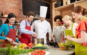 Offer a cooking class as a fun auction item idea.
