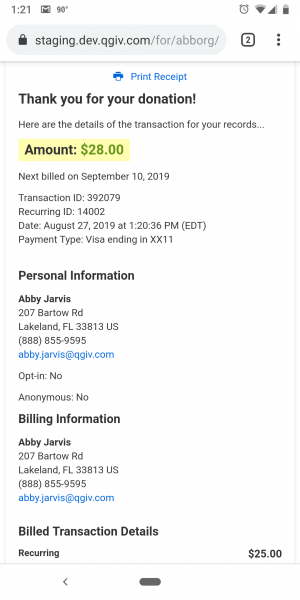 Online Receipt