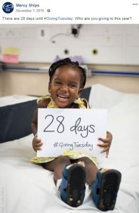 Mercy Ships Giving Tuesday social media post