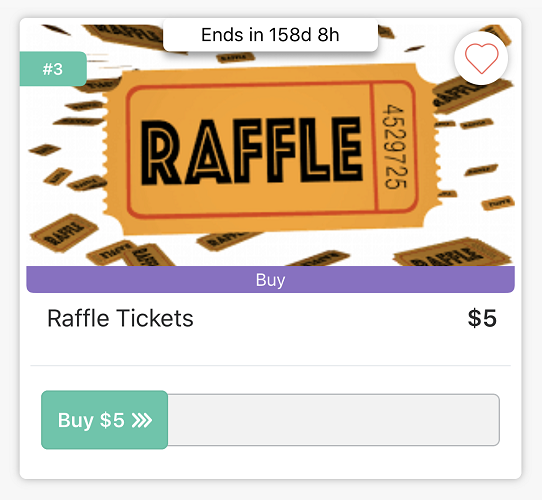 raffle tickets auction item - $5