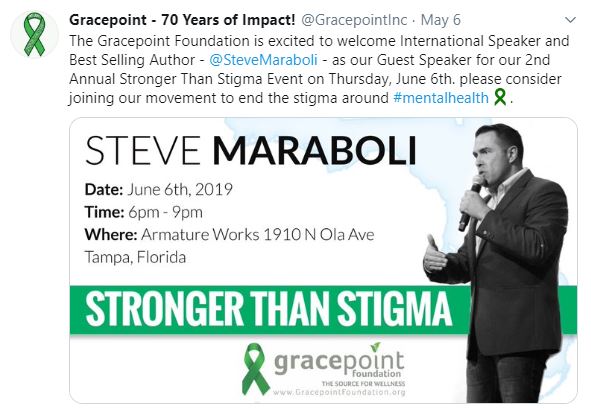 gracepoint - 70 years of impact Tweet about their "Stronger than Stibma" event