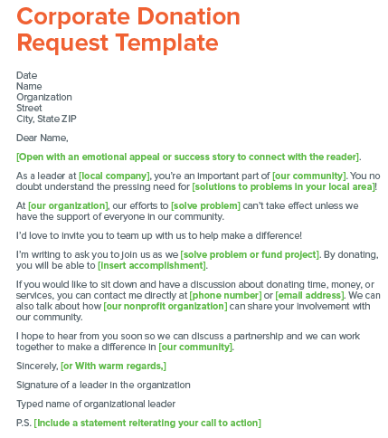 Check out this corporate donation request letter template.