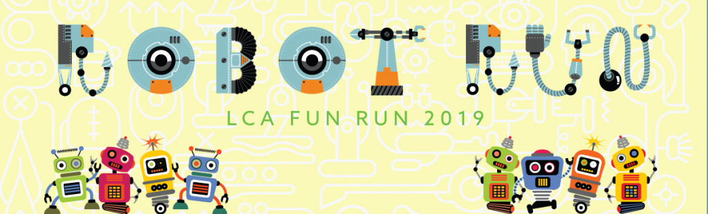 Loganville Christian Academy did a great job designing the header advertising their 2019 Robot Fun Run event.