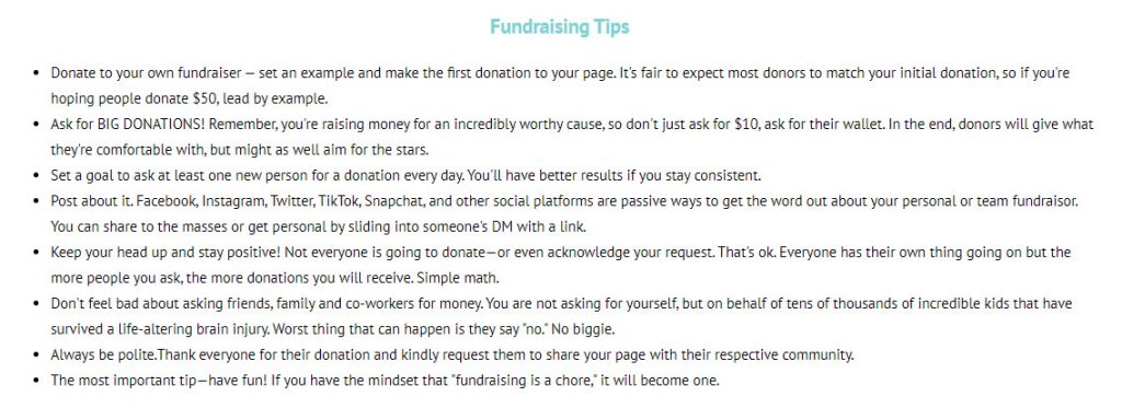 Fundraising Tips written by Holton's Heroes development staff.