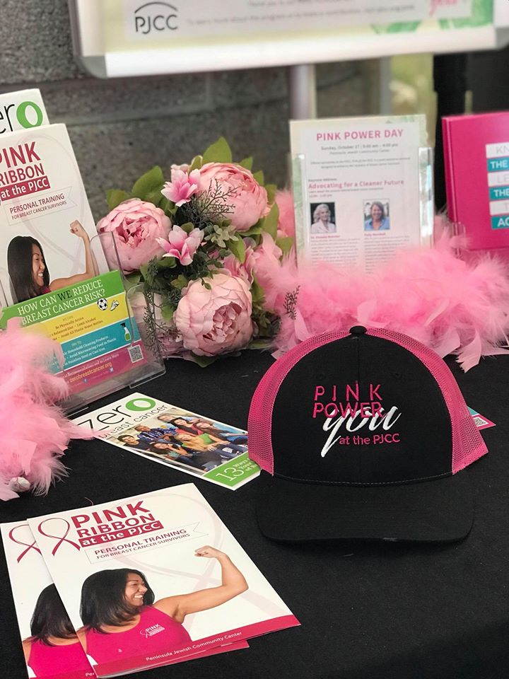 Peninsula Jewish Community Center's Pink Power table at their faith-based peer-to-peer fundraising event.