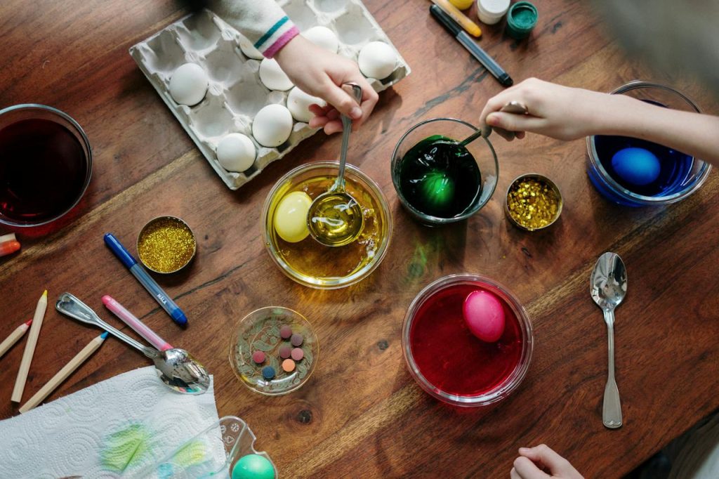 dying easter eggs as a DIY fundraiser