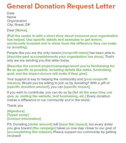 Check out this general donation letter template.