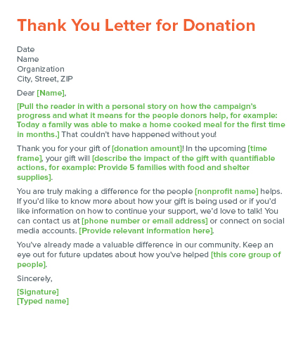 Check out our Thank you donation letter template when you need to show appreciation for a gift.