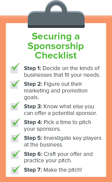 This is a checklist for how to secure sponsorship for your walkathon, bikeathon, runathon fundraiser event.