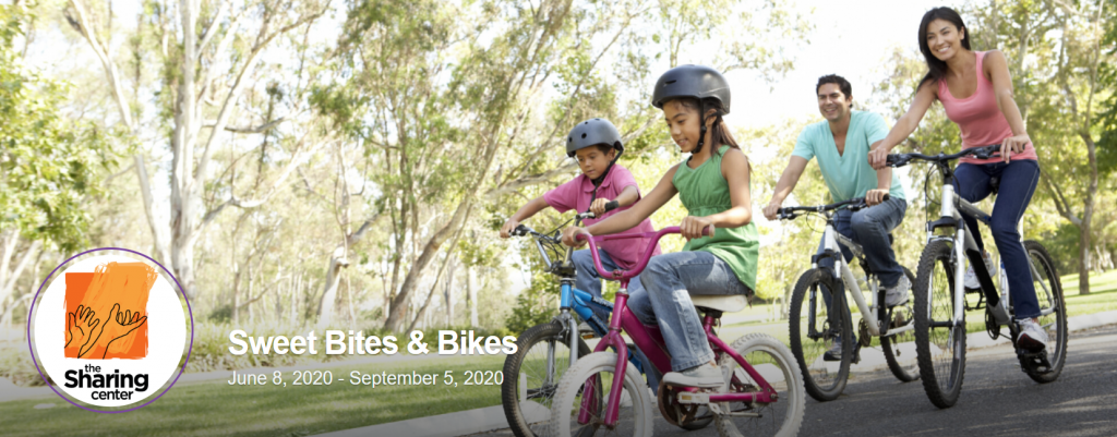 Header image from The Sharing Center's Sweet Bites and Bikes peer-to-peer fundraising page.