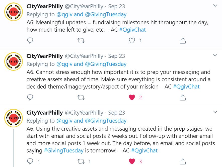 City Year's answer to question six of the Qgiv Twitter Chat.