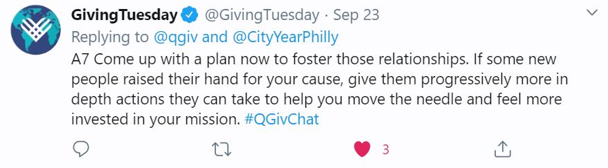 Giving Tuesday's answer to question 7 of the Qgiv Twitter Chat.
