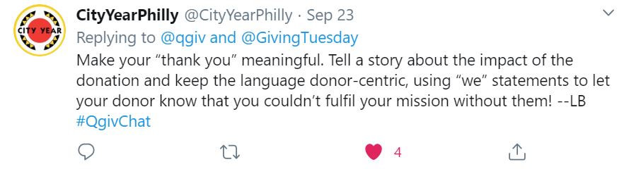 City Year Philadelphia's expanded answer to question seven of the Qgiv Twitter Chat.