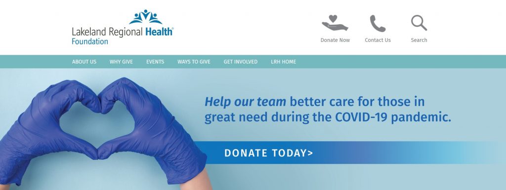 Lakeland-Regional-Health-donation-website-example