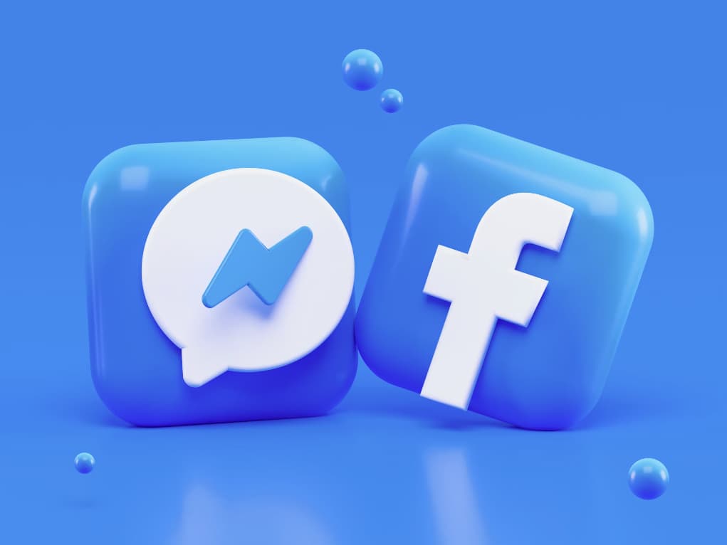 facebook and messenger logos stylized