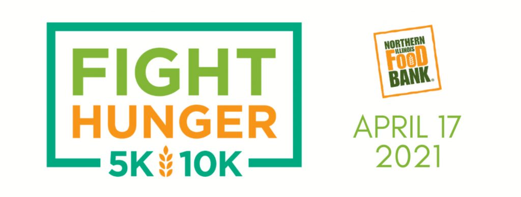 Northern Illinois Food Bank's Fight Hunger 5K/10K hybrid event banner.