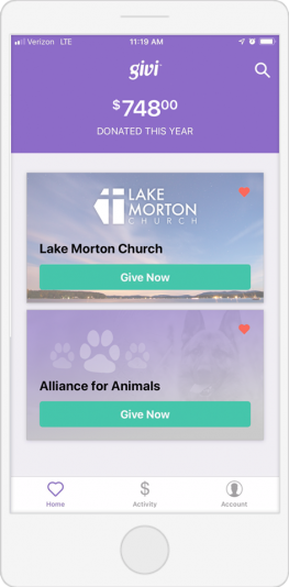 Here is Givi, a mobile fundraising app for churches.