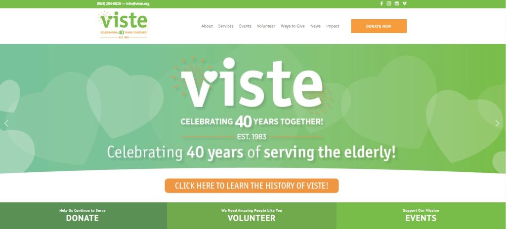 viste.org homepage