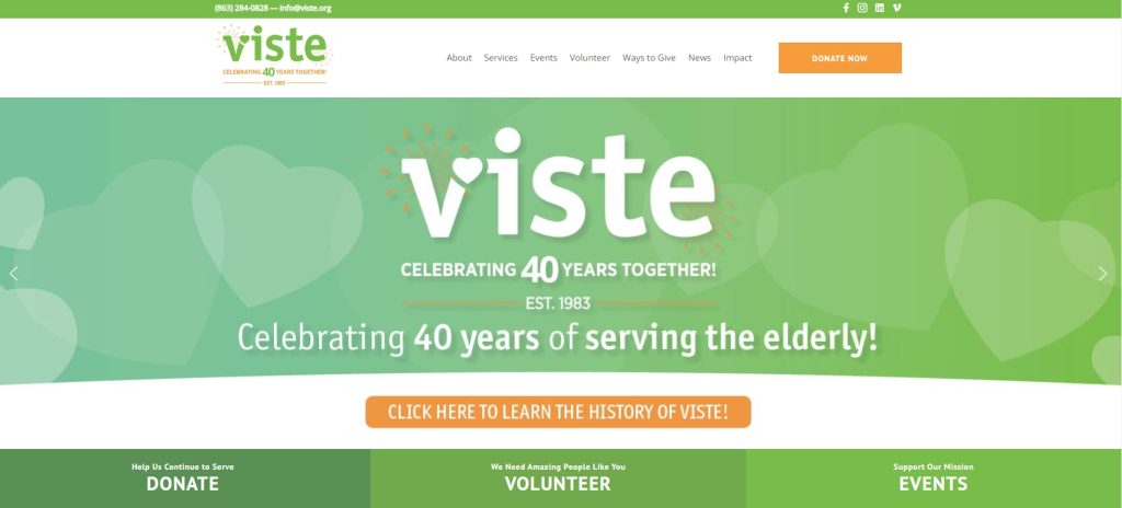 viste.org homepage