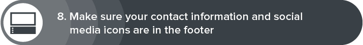 Include a footer in your nonprofit website design.
