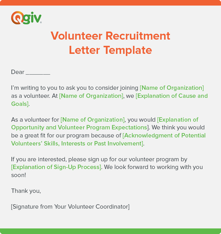 This volunteer recruitment letter template is a tool you can use to reach out to potential volunteers. 
