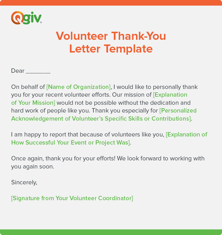 Nonprofit Volunteer Thank You Letter Infoupdate