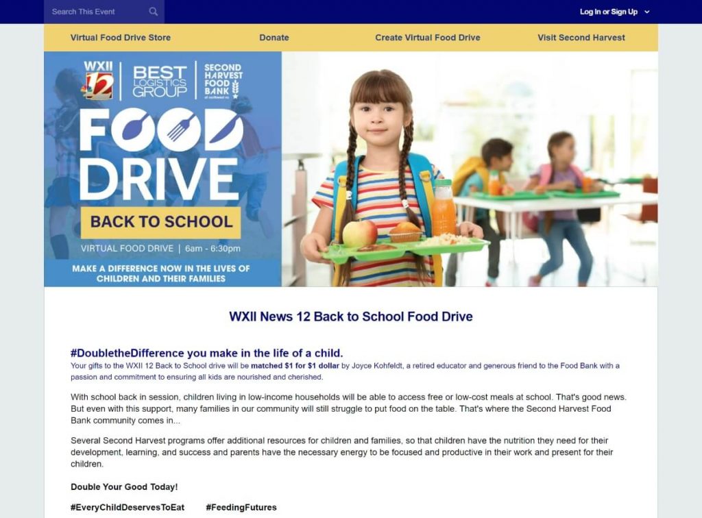 WXII 12’s Giving Tuesday Virtual Food Drive