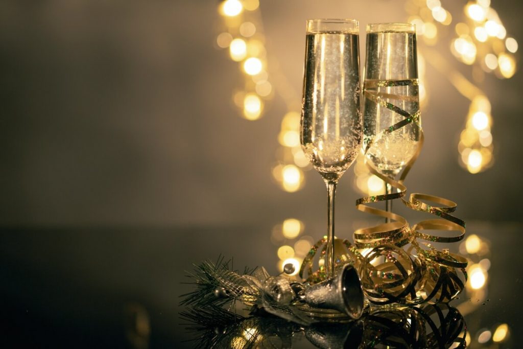 champagne for new years gala for holiday fundraising events