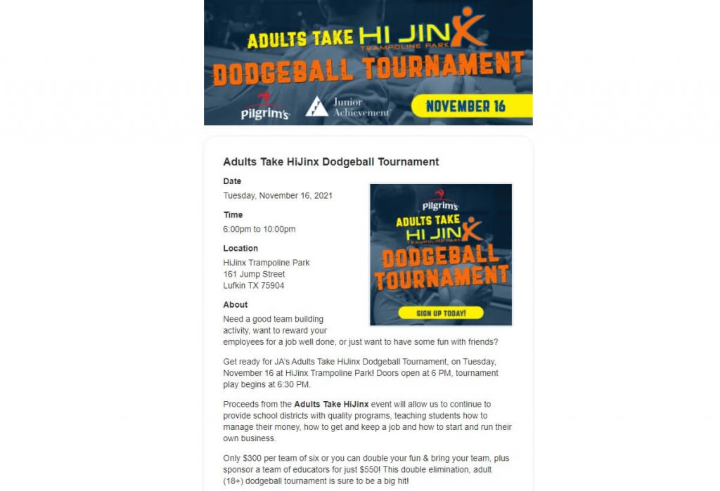 Dodgeball tournament fundraiser