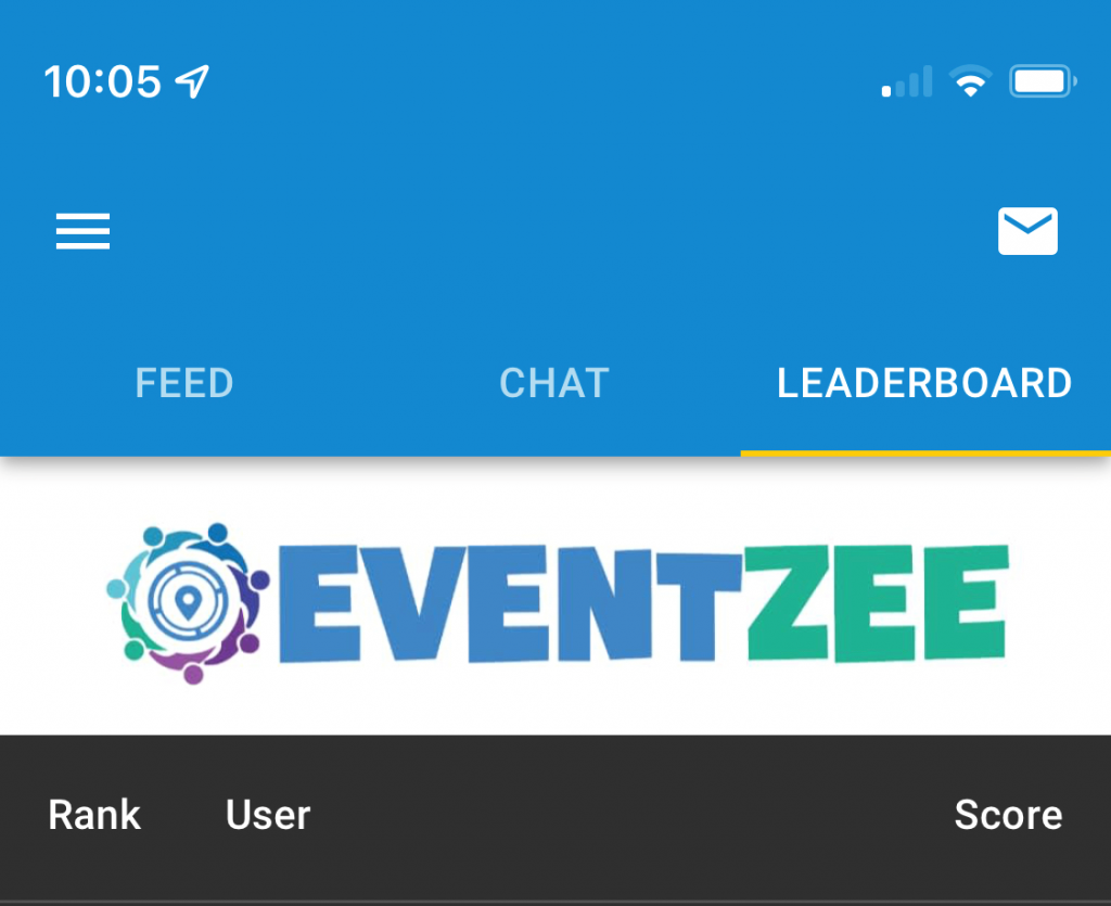 The banner for the Leaderboard within the Eventzee app.