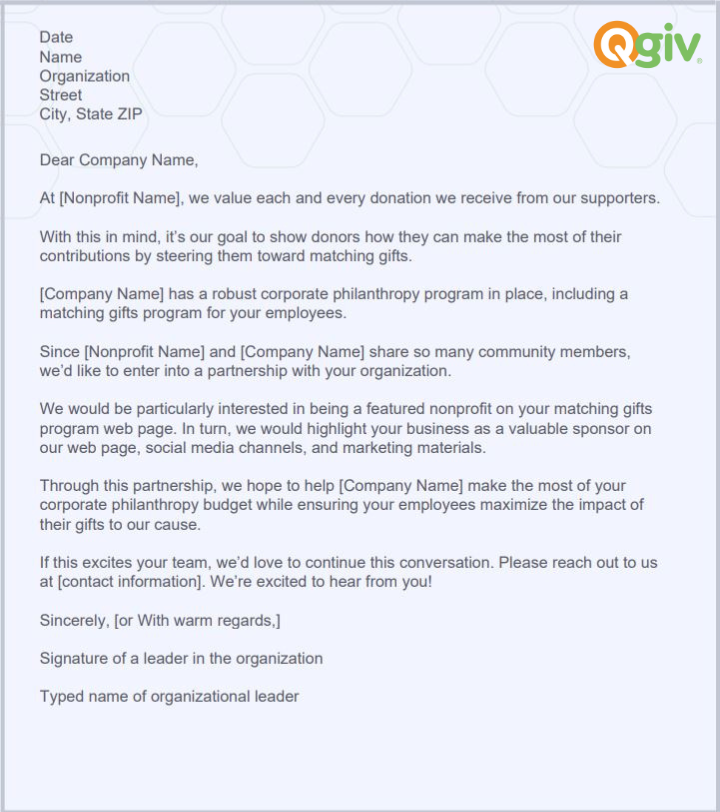 corporate sponsorship letter sample