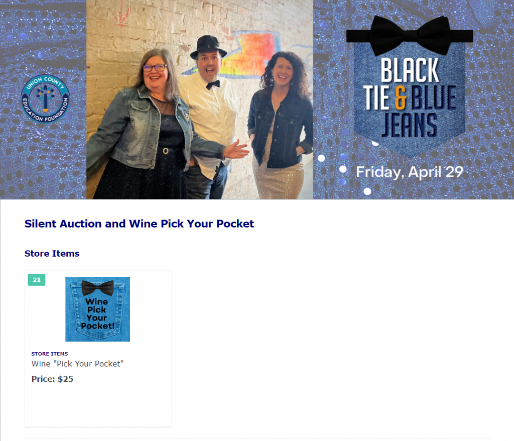 The wine pull item from the Black Tie & Blue Jeans event.