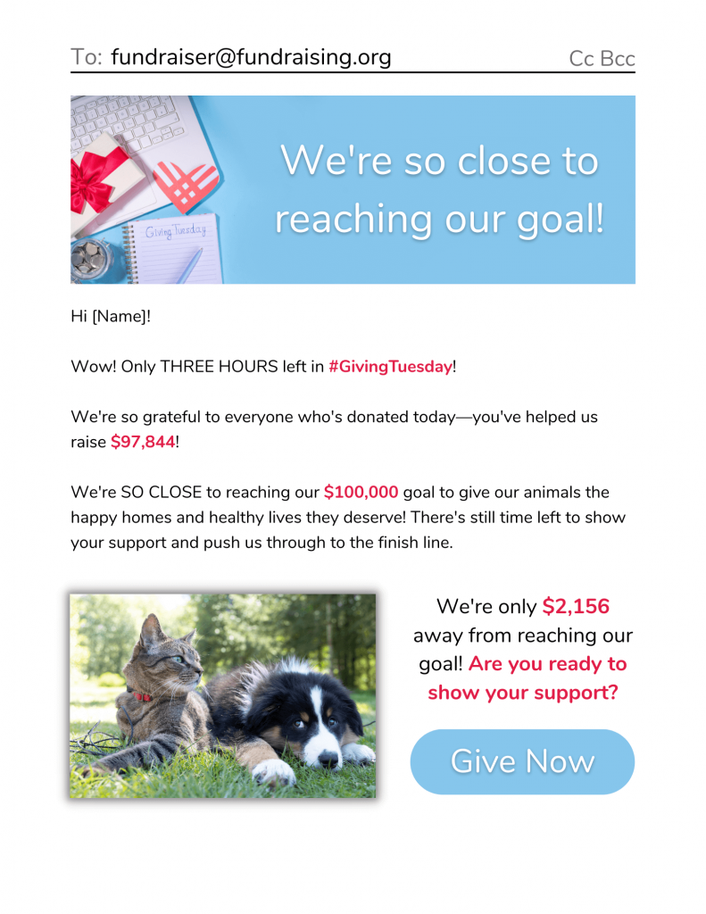 Giving Tuesday last call email