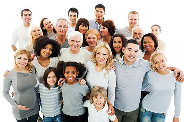 group of people of all ages and ethnicities smiling